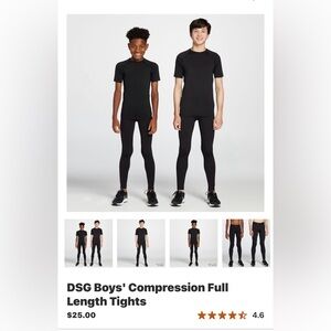DSG Boys' Compression Full Length Tights, Sz M, NWT
